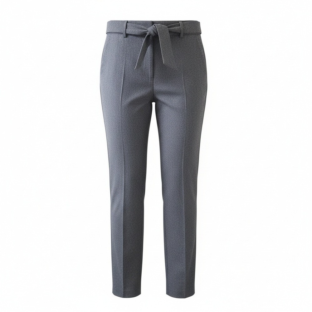 LOFT Women's Gray Belted Trousers Pants High Waist‎ Pleated Size 4T